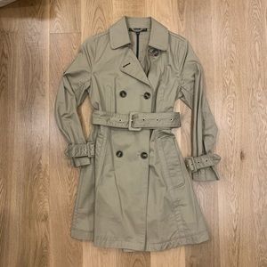 TopShop Petite Double Breasted Canvas Trench Coat